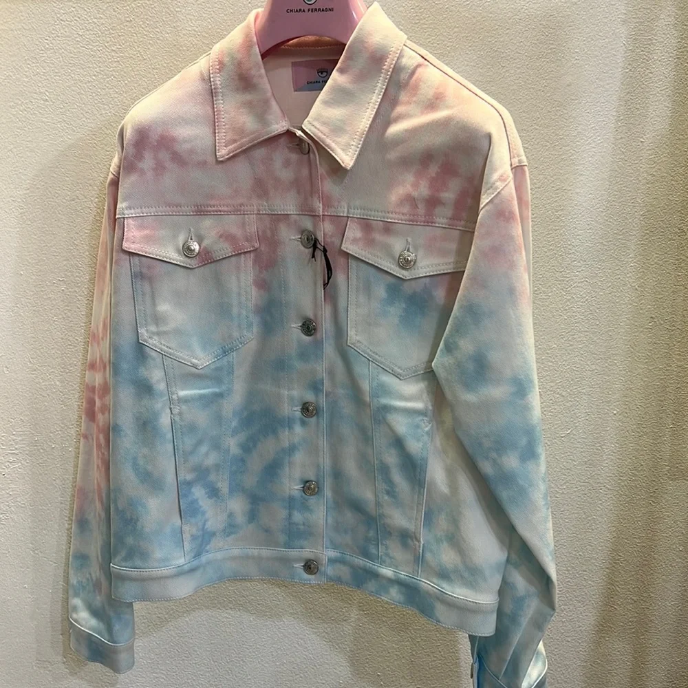 Chiara Ferragni Tie Dye Denim Jacket - Picture 1 of 5